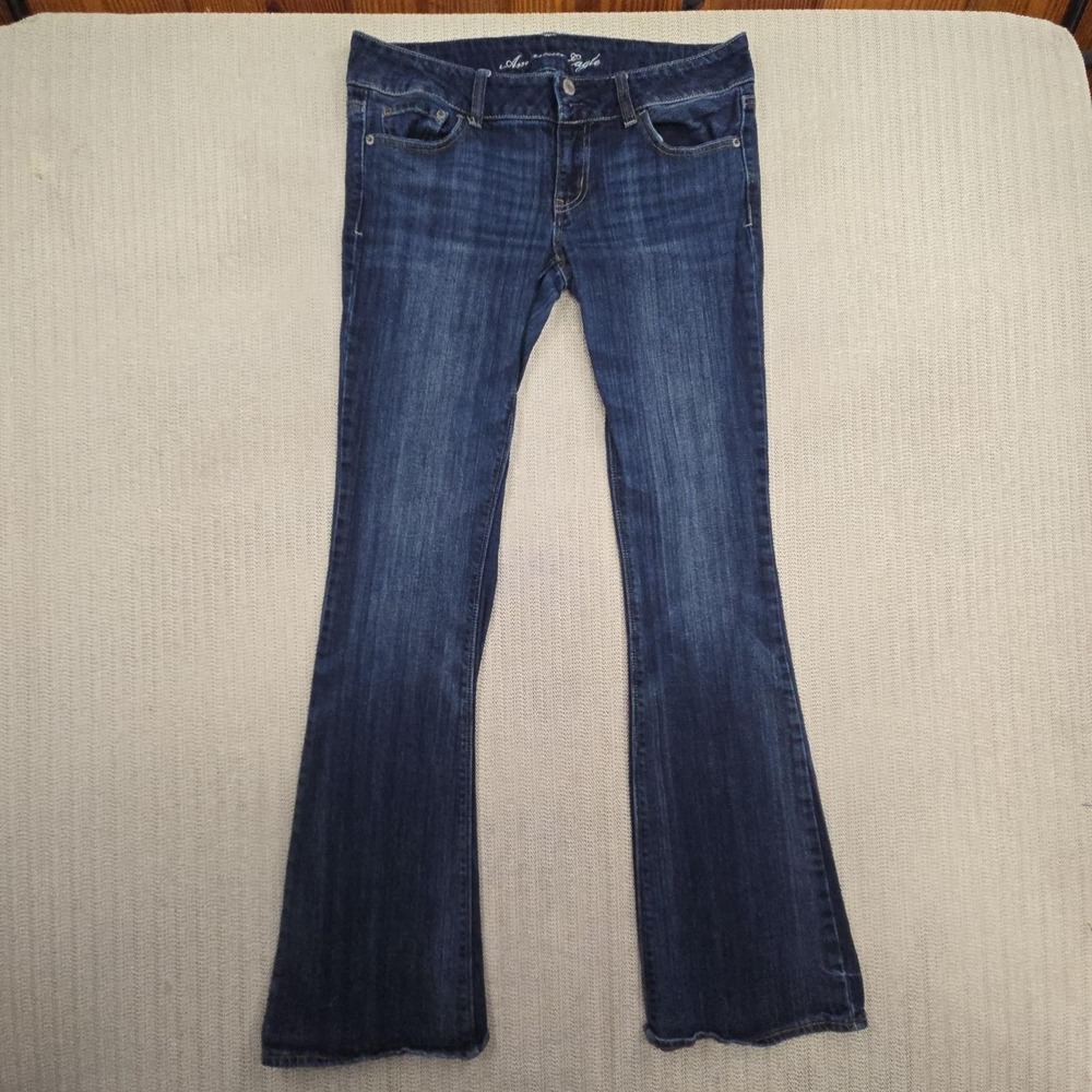 American Eagle Outfitters Jeans Womens 8 Long Blue Artist Bootcut Distressed